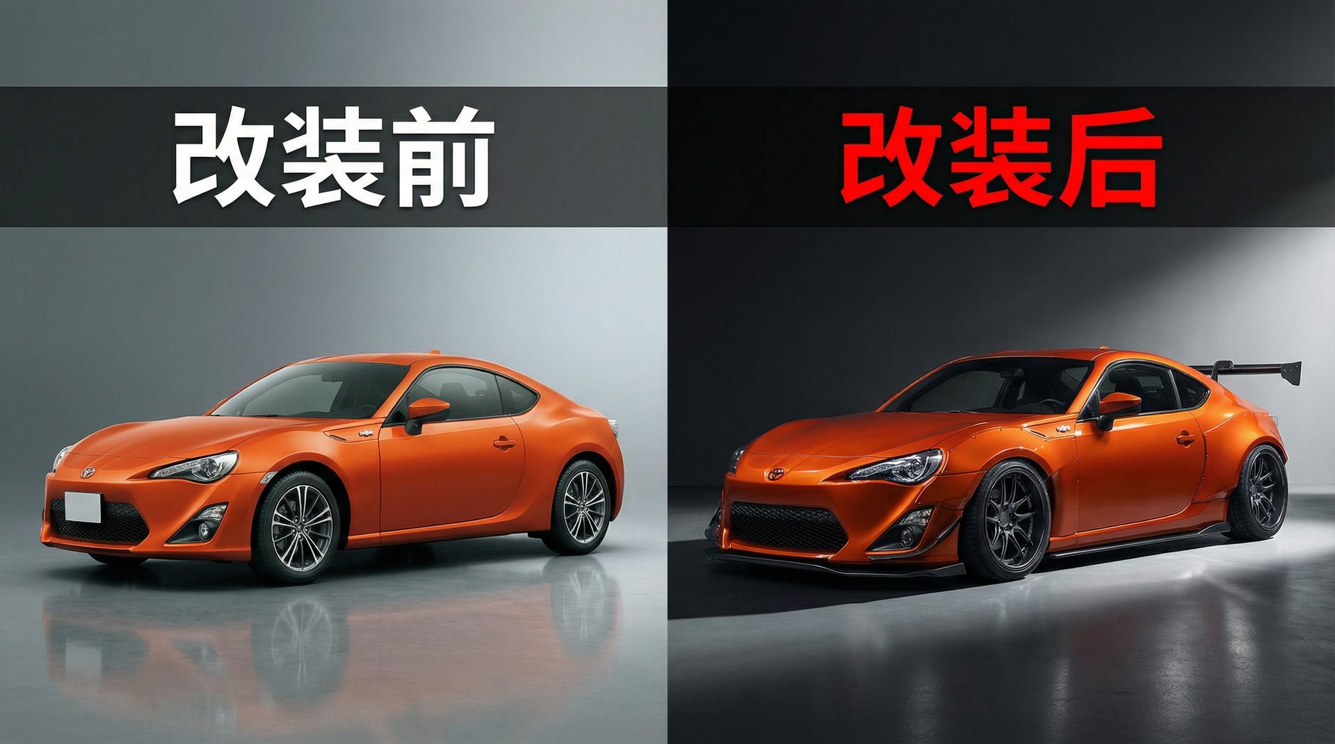 困困兔汽车改装前后对比